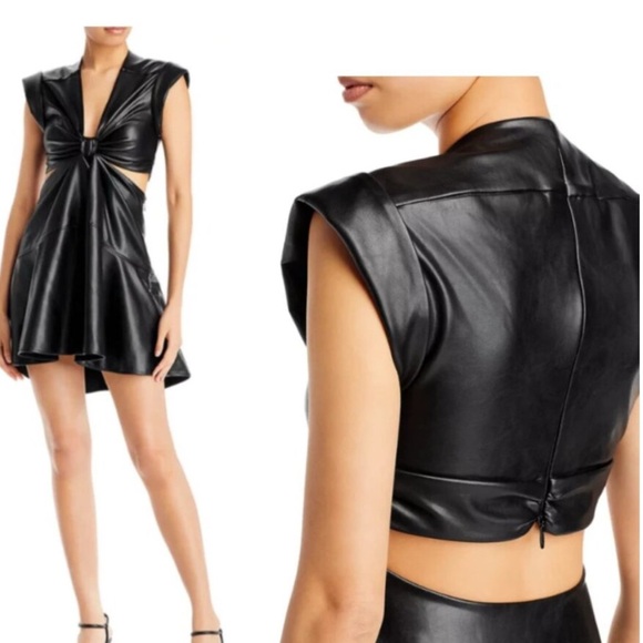 Jason Wu Dresses & Skirts - Jason Wu Vegan Faux Leather Cut Out Dress, Size S, Black, NWT